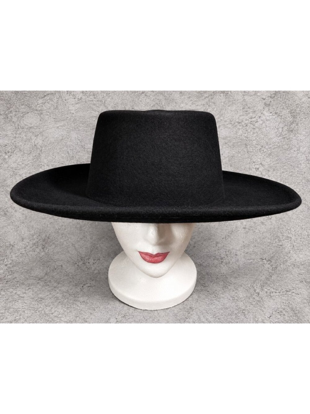 Gigi Pip Women's L Large Black Australian Wool Linden Boater Hat 59